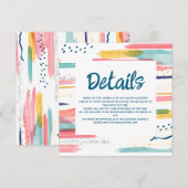 Invitation Aquarelle Abstraite couleur pinceau Détails du Mar (Devant / Derrière)