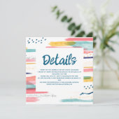 Invitation Aquarelle Abstraite couleur pinceau Détails du Mar (Debout devant)