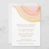 Invitation Aquarelle Abstraite Couples à vis rose (Devant)