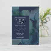 Invitation Aquarelle Abstraite Emerald de la marine moderne (Debout devant)