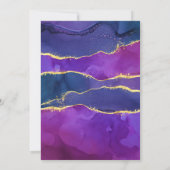 Invitation Aquarelle Abstraite Encre Fuchsia Rose violet or (Dos)