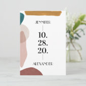 Invitation Aquarelle Abstraite Enregistrer la date (Debout devant)