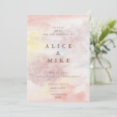 Invitation Aquarelle Abstraite et jaune Arrière - plan dans (Debout devant)