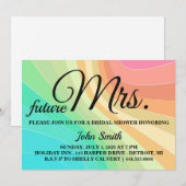 Invitation Aquarelle Abstraite Fête des mariées future Mme (Devant / Derrière)