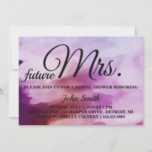 Invitation Aquarelle Abstraite Fête des mariées future Mme