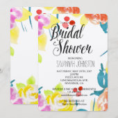 Invitation Aquarelle Abstraite Florale nuptiale (Devant / Derrière)