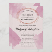 Invitation Aquarelle Abstraite | Mariage circulaire géométriq (Devant / Derrière)