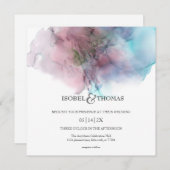 Invitation Aquarelle Abstraite | Mariage de projection de pei (Devant / Derrière)