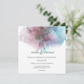 Invitation Aquarelle Abstraite | Mariage de projection de pei (Debout devant)