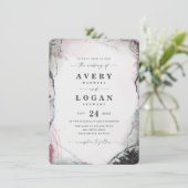 Invitation Aquarelle Abstraite moderne Mariage violet clair (Debout devant)