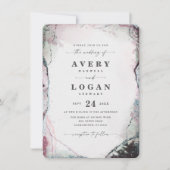 Invitation Aquarelle Abstraite moderne Mariage violet clair (Devant)