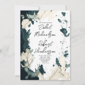 Invitation Aquarelle Abstraite moderne unique Mariage floral (Devant)