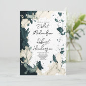 Invitation Aquarelle Abstraite moderne unique Mariage floral (Debout devant)