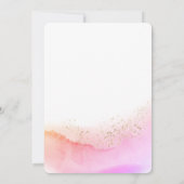 Invitation Aquarelle Abstraite Pinceau rose et or (Dos)