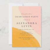 Invitation Aquarelle Abstraite rose orange (Devant)