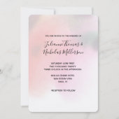 Invitation Aquarelle Abstraite Rose Pêche (Devant)