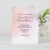 Invitation Aquarelle Abstraite Rose Pêche (Debout devant)
