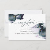 Invitation Aquarelle Abstraite Smokey Purple Deep Dusty Cyan (Devant)
