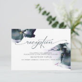 Invitation Aquarelle Abstraite Smokey Purple Deep Dusty Cyan (Debout devant)