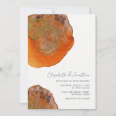 Invitation Aquarelle Abstraite unique Burnt Orange Mariage (Devant)