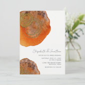 Invitation Aquarelle Abstraite unique Burnt Orange Mariage (Debout devant)