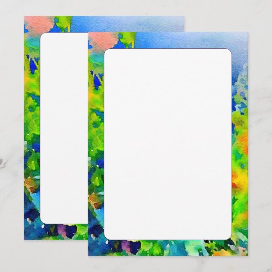 Invitation Aquarelle abstraite vierge double face (Devant / Derrière)