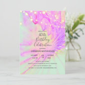 Invitation Aquarelle Abstraite violette et rose, (Debout devant)