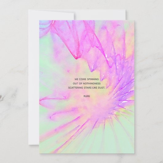 Invitation Aquarelle Abstraite violette et rose, (Dos)