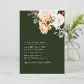 Invitation Aquarelle accords floraux Mariage vert (Debout devant)