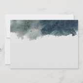 Invitation aquarelle acier bleu laver moderne mariage (Dos)