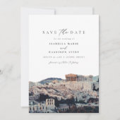 Invitation Aquarelle Acropole d'Athènes Enregistrer la date (Devant)