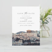 Invitation Aquarelle Acropole d'Athènes Enregistrer la date (Debout devant)