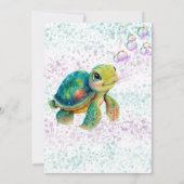 Invitation Aquarelle Adorable Tortue Baby shower (Dos)