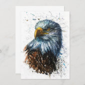 Invitation Aquarelle Aigle Américain (Devant / Derrière)