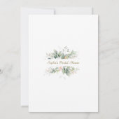 Invitation Aquarelle Aile rose Floral Or Bridal Tea Party (Dos)