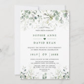 Invitation Aquarelle Airy Verdure Mariage or (Devant)