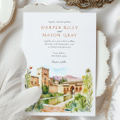 Invitation Aquarelle Alhambra Espagne Destination Mariage