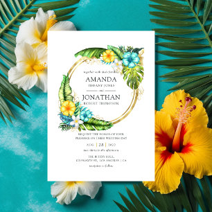 Invitation Aquarelle Aloha Tropical Summer Beach Mariage