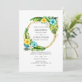 Invitation Aquarelle Aloha Tropical Summer Beach Mariage (Debout devant)