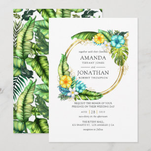 Invitation Aquarelle Aloha Tropical Summer Beach Mariage