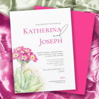Aquarelle alpine rose mariage vertical rose