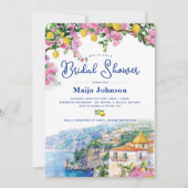 Invitation Aquarelle Amalfi Coast Fête des mariées citrons ro (Devant)