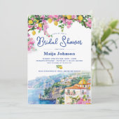 Invitation Aquarelle Amalfi Coast Fête des mariées citrons ro (Debout devant)