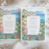 Invitation Aquarelle Amalfi Coast Lemon Blossoms Mariage