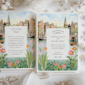 Invitation Aquarelle Amsterdam Holland Mariage