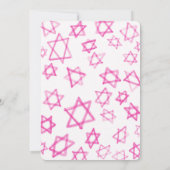 Invitation Aquarelle amusante rose étoile de David Bar Bat mi (Dos)