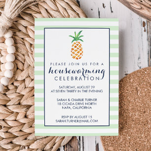 Invitation Aquarelle Ananas Fête de réchauffement ménager