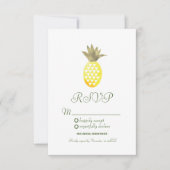 Invitation Aquarelle Ananas Géométrique Oasis Faux Foil (Devant)