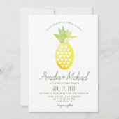 Invitation Aquarelle ananas Mariage tropical géométrique (Devant)