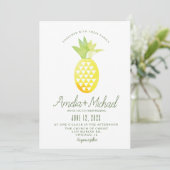 Invitation Aquarelle ananas Mariage tropical géométrique (Debout devant)